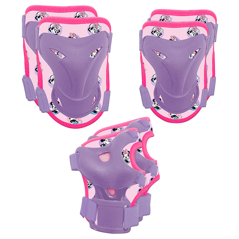 Protections genoux, coudes et poignets enfant (kit de 6) – Minnie violet-rose