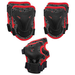 Protections genoux, coudes et poignets enfant (kit de 6) – Spider-Man noir-rouge