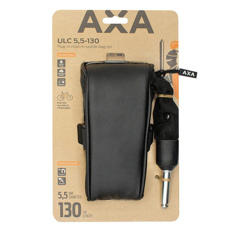 Antivol chaîne à boucle AXA ULC-130 Ø 5,5 mm 1,30 m noir avec sacoche de selle – vue 6