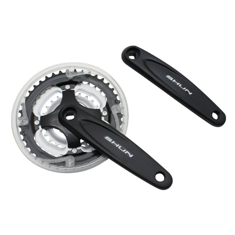 Pédalier VTT P2R 7-8 vitesses alu noir 170 mm 42-34-24 avec pare-chaîne