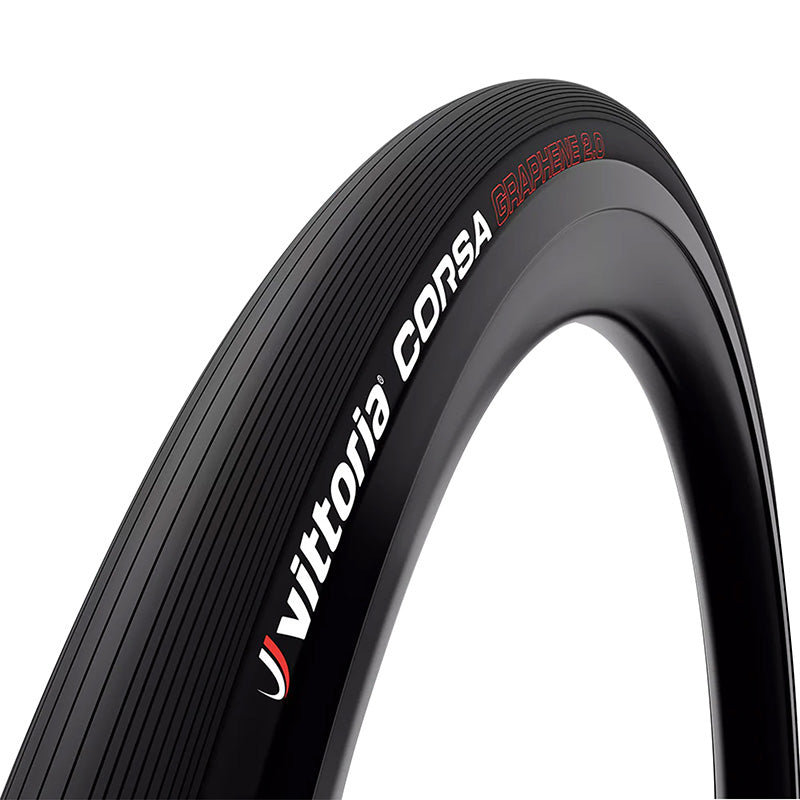 Pneu route Vittoria Corsa Graphene 2.0 noir tringle souple tubeless ready – 700 x 25 (25-622)