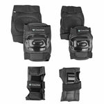 Protections genoux, coudes et poignets Coolride noires (kit de 6)