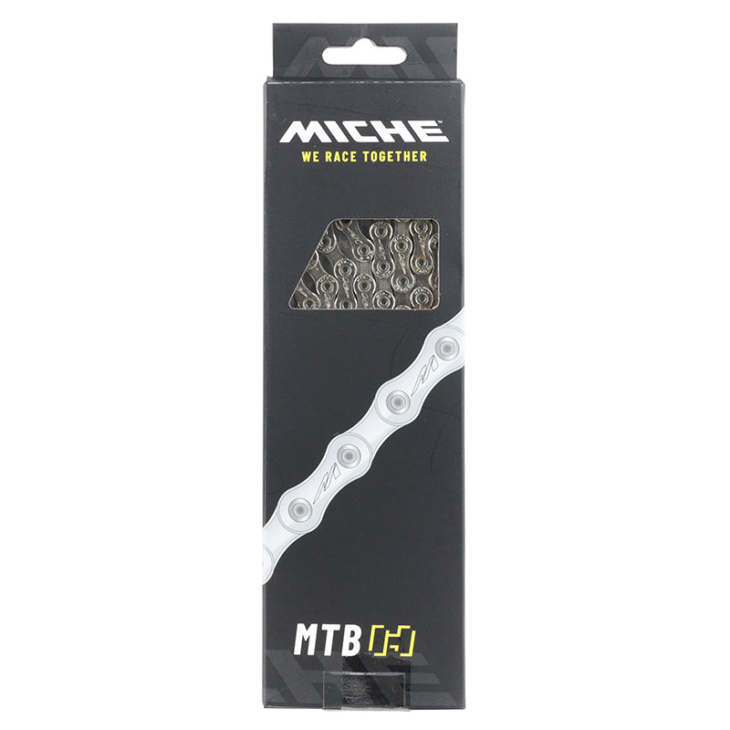 Chaîne VTT Miche 138 maillons compatible Shimano – 10 vitesses argent