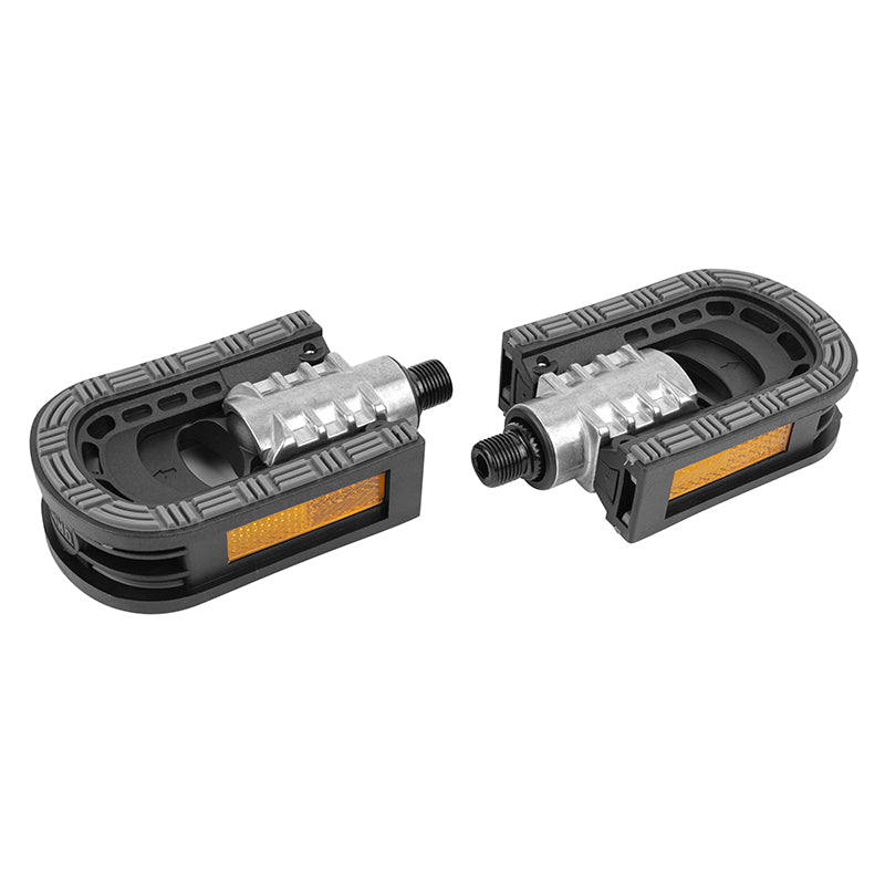 Pédales city pliantes Union alu-résine noir-argent 9/16" (paire)