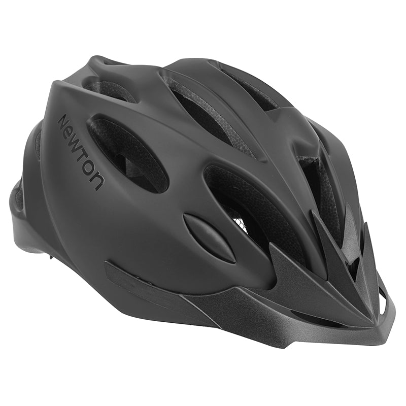 Casque vélo Newton Sport route-VTT avec visière, boucle Fidlock – Noir mat 55-58