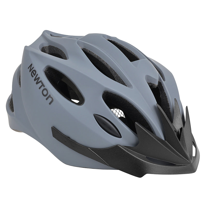 Casque vélo Newton Sport route-VTT avec visière, boucle Fidlock – Gris 55-58