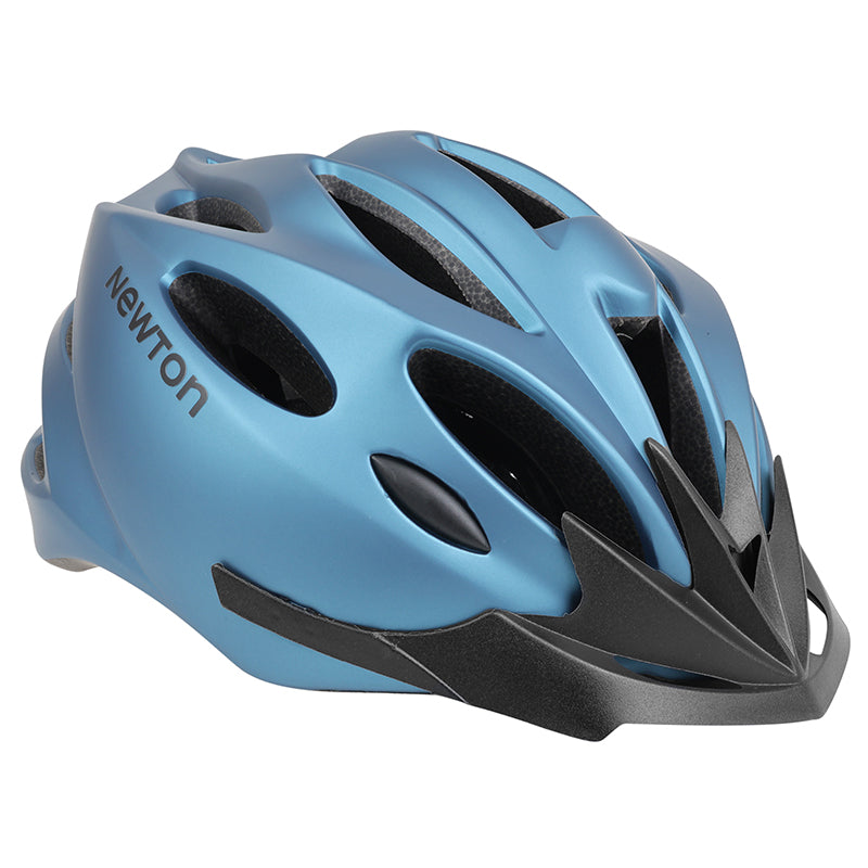 Casque vélo Newton Sport route-VTT avec visière, boucle Fidlock – Bleu mat 55-58