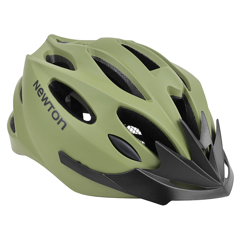 Casque vélo Newton Sport route-VTT avec visière, boucle Fidlock – Vert militaire 58-61
