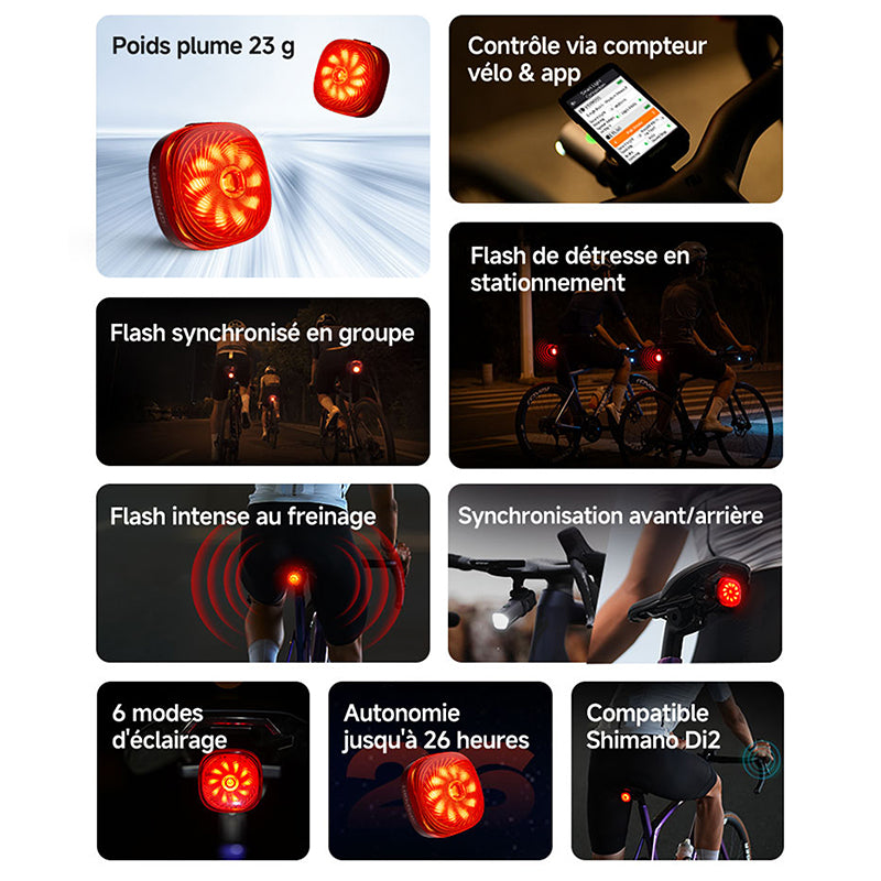 Éclairage arrière USB iGPSport TL50 connecté – vue 10