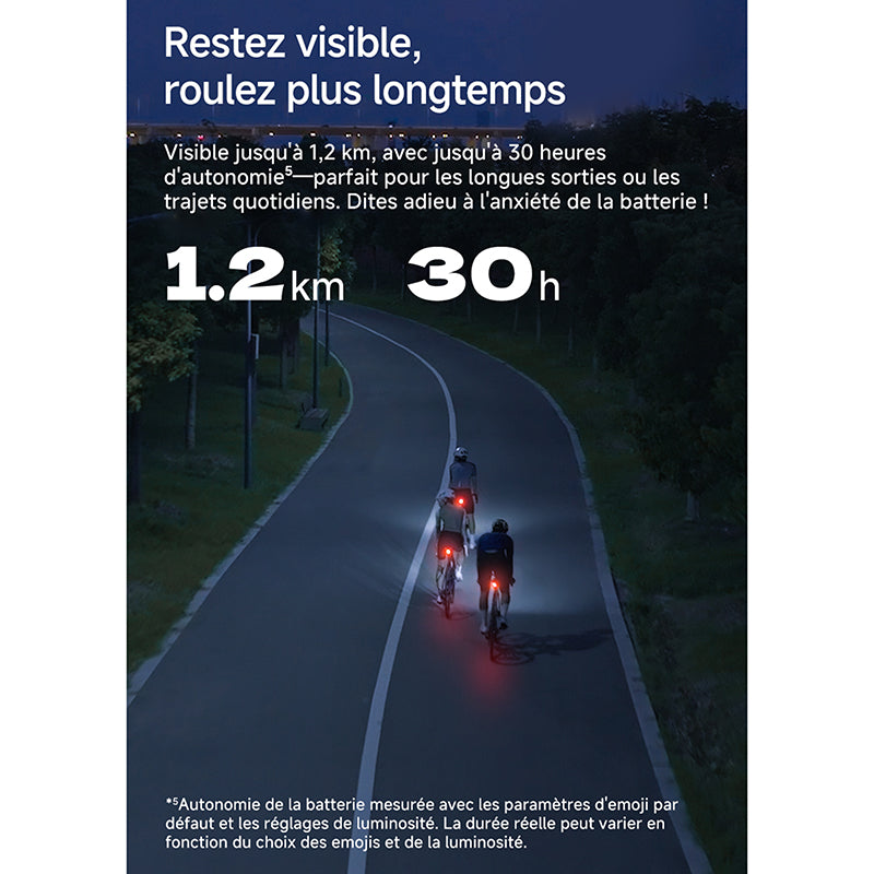 Éclairage arrière USB iGPSport ET6 Emoji clignotant intelligent – vue 26