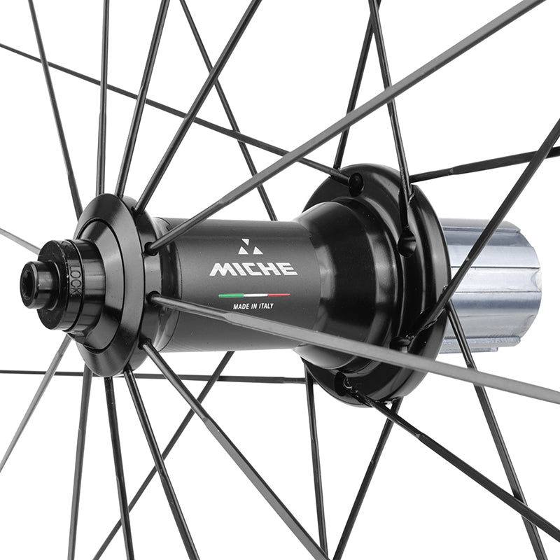 Paire de roues route Miche SWR 38 carbone patin Shimano 10-12 v – vue 10