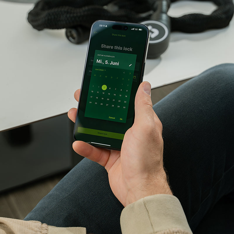 Antivol chaîne connecté Serea Swift Ø 8 mm 125 cm noir déverrouillage smartphone – vue 10