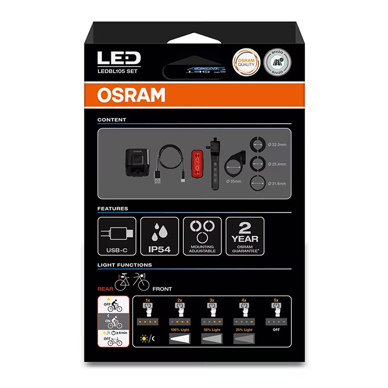 Kit éclairage USB Osram Compact 100 lux avec feu stop – vue 5