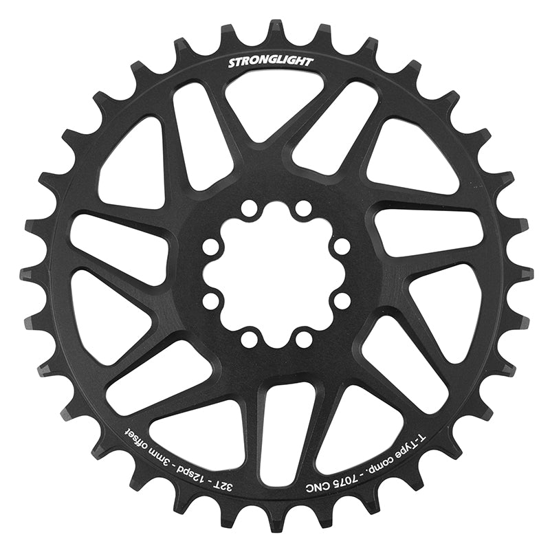 Plateau VTT Stronglight Direct Mount 8 trous pour SRAM SX-NX-GX mono noir 12 v narrow wide déport 3 mm – 32 dents