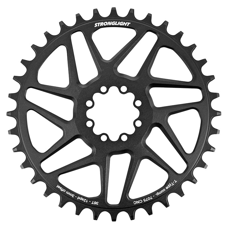 Plateau VTT Stronglight Direct Mount 8 trous pour SRAM SX-NX-GX mono noir 12 v narrow wide déport 3 mm – 36 dents