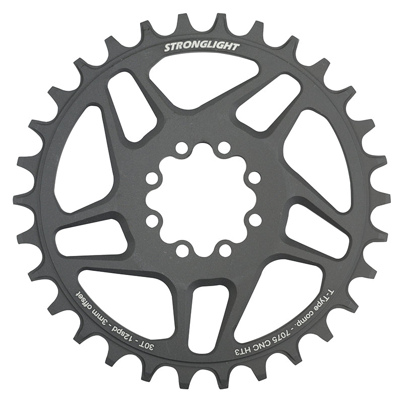 Plateau VTT Stronglight Direct Mount 8 trous pour SRAM X01-XX1 mono noir HT3 12 v narrow wide déport 3 mm – 30 dents