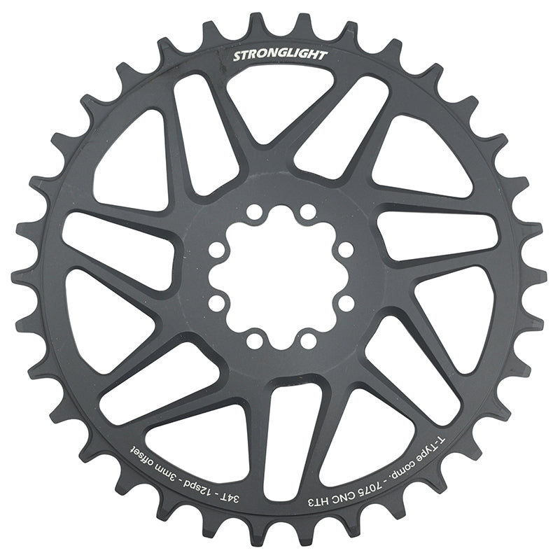 Plateau VTT Stronglight Direct Mount 8 trous pour SRAM X01-XX1 mono noir HT3 12 v narrow wide déport 3 mm – 34 dents