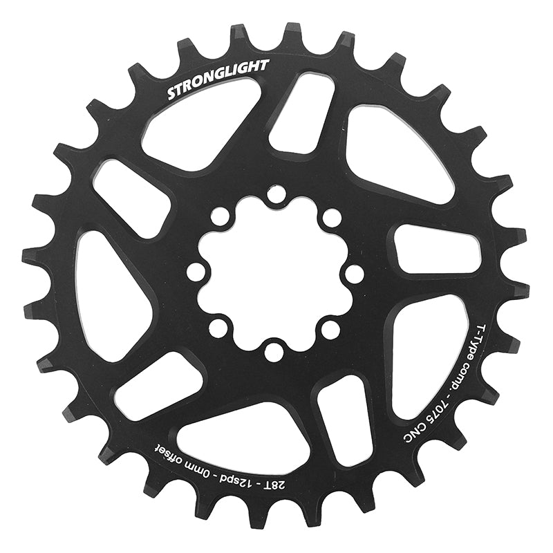 Plateau VTT Stronglight Direct Mount 8 trous pour SRAM SX-NX-GX mono noir 12 v narrow wide – 28 dents