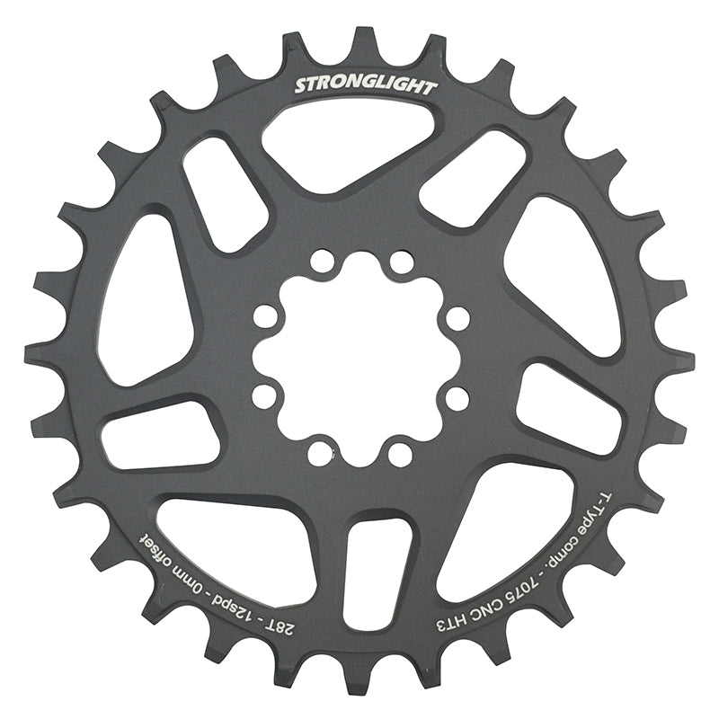 Plateau VTT Stronglight Direct Mount 8 trous pour SRAM X01-XX1 mono noir HT3 12 v narrow wide – 28 dents