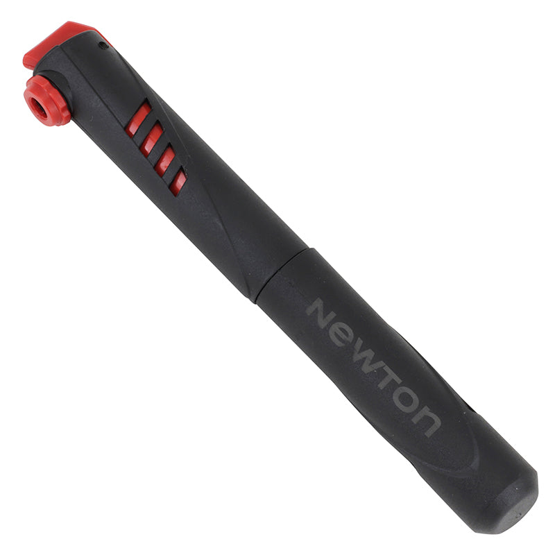 Mini pompe route-VTT Newton résine 8 bars 205 mm avec fixation porte-bidon – Noir-rouge
