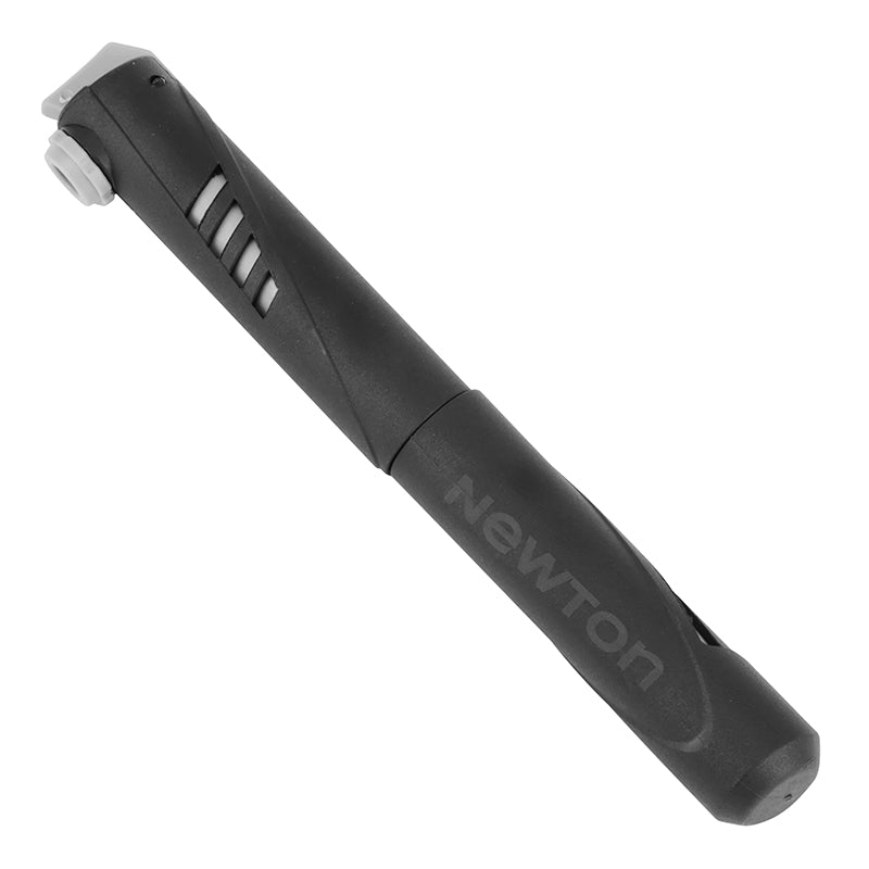 Mini pompe route-VTT Newton résine 8 bars 205 mm avec fixation porte-bidon – Noir-gris