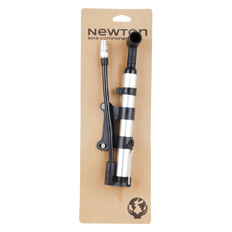 Mini pompe à pied route Newton alu gris-noir pied pliable 8 bars – vue 5
