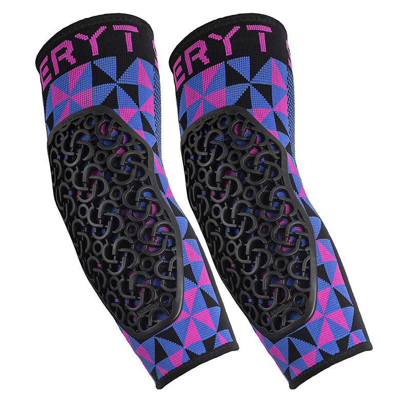 Coudières VTT Seryt Flow – CE niveau 2 (paire) – Arlecchino rose-bleu L-XL