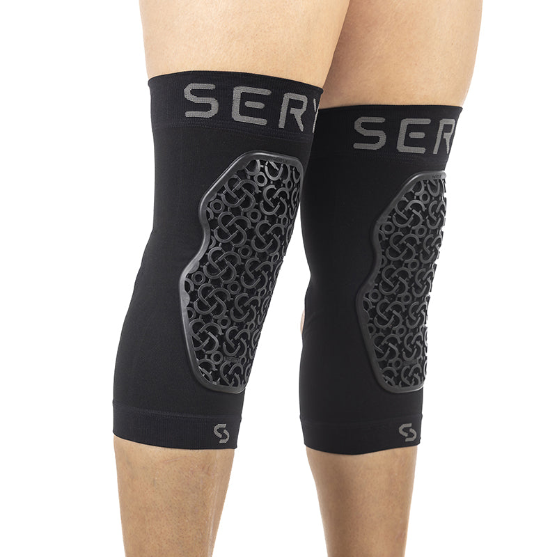 Genouillères VTT Seryt Vented Flow Alps noires ouverture arrière (paire) – L-XL