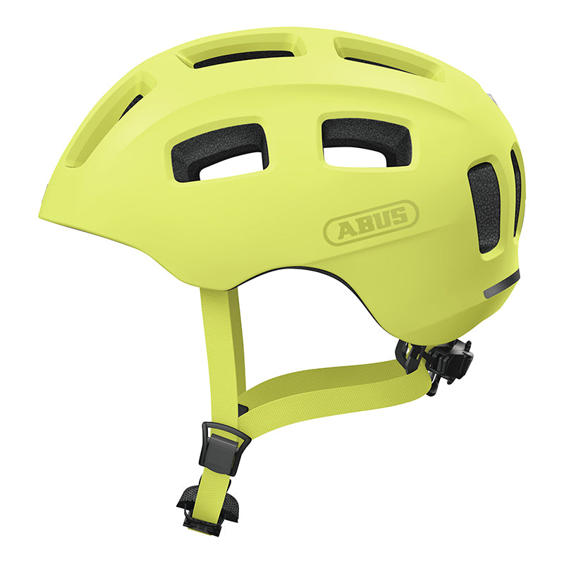 Casque junior Abus Youn-I 2.0 jaune avec éclairage arrière – M (52-57)