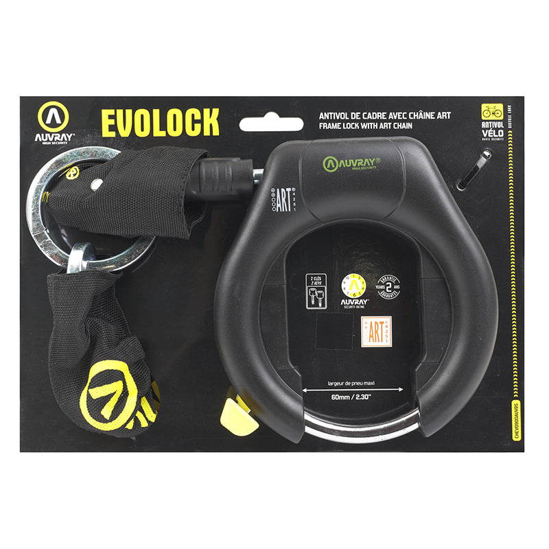 Antivol fer à cheval Auvray Evolock noir avec chaîne Ø 8,5 mm 90 cm – vue 7