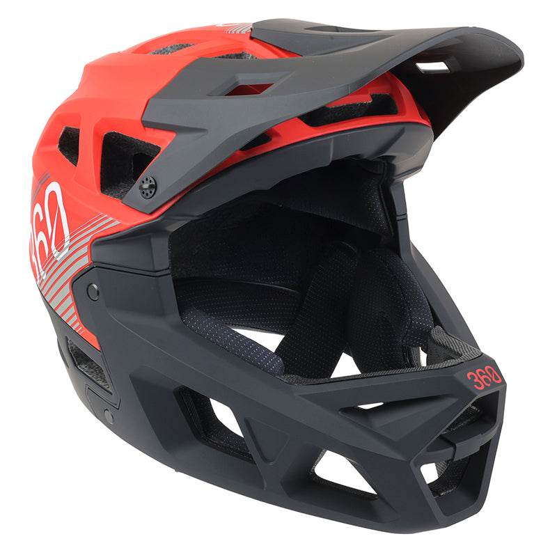 Casque intégral descente Integra Sport 360 homologué EN-1078 – Rouge-noir L (59-61)