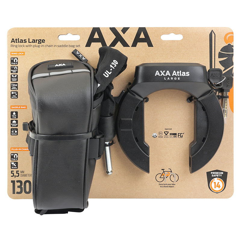 Antivol fer à cheval AXA Atlas Large noir avec chaîne Plug 1,30 m – vue 5