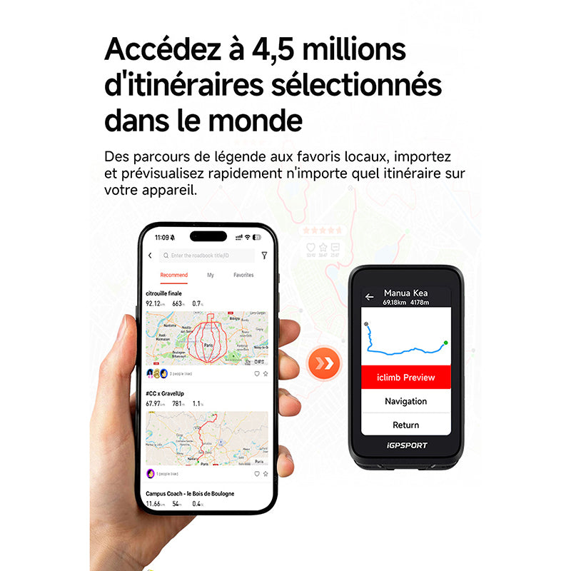 GPS compteur iGPSport BiNavi Air couleur tactile cartographie – vue 5