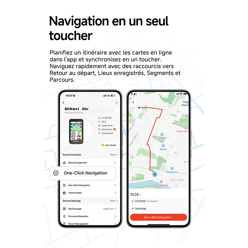 GPS compteur iGPSport BiNavi Air couleur tactile cartographie – vue 7