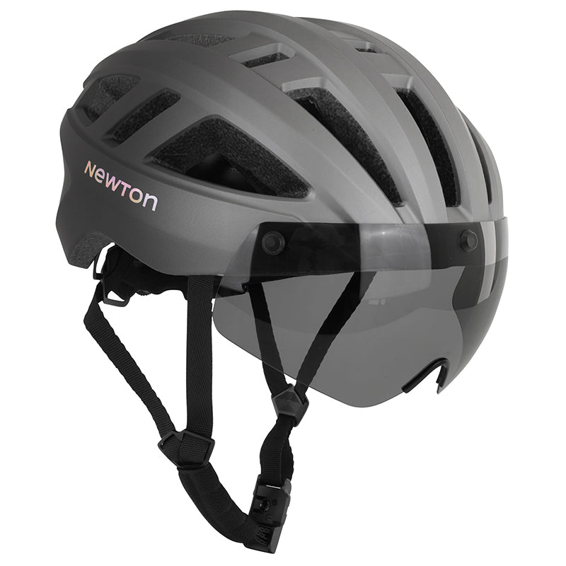 Casque vélo urbain Newton Venus anthracite mat avec écran aimanté – 55-58