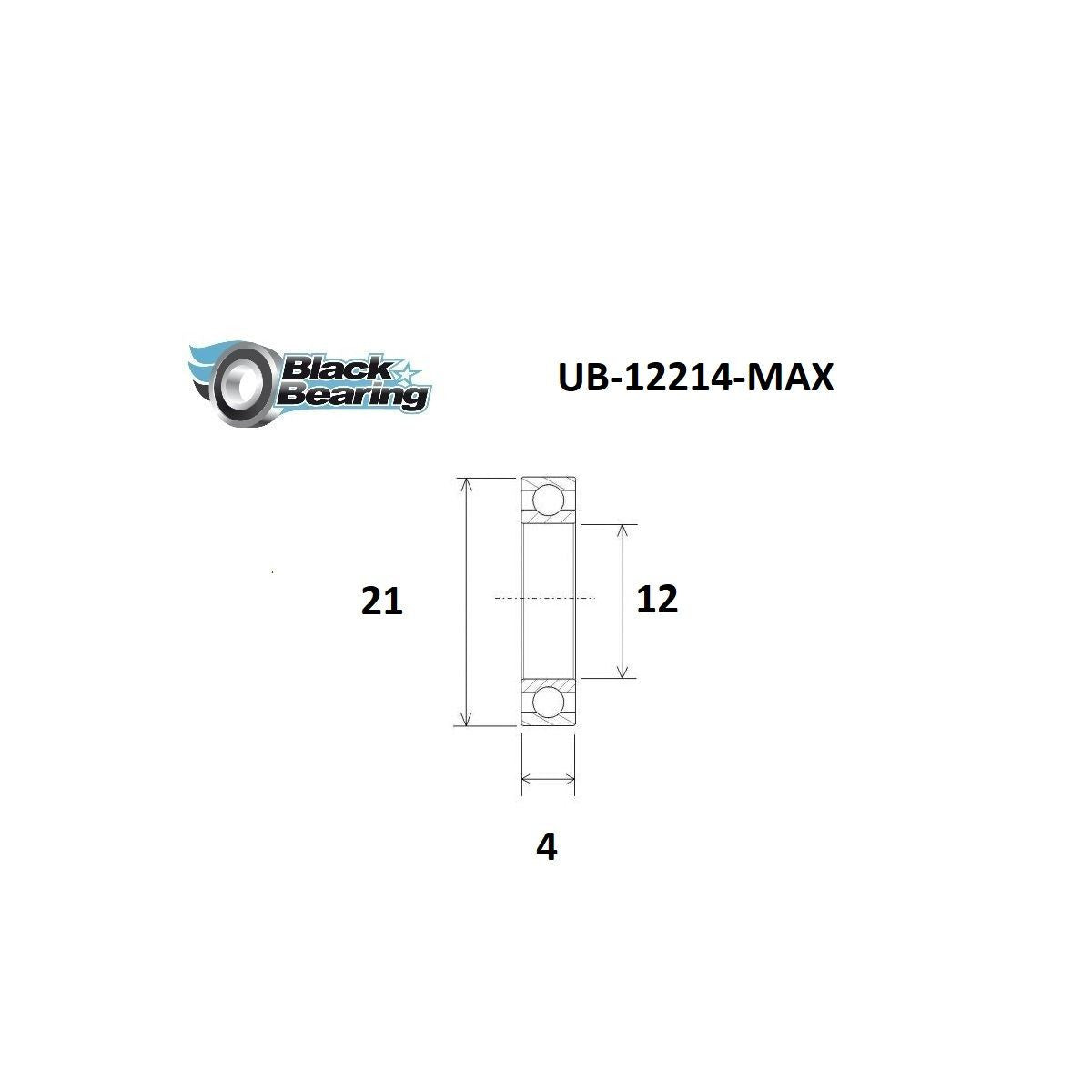 Roulement 12 x 21 x 4 mm BLACKBEARING