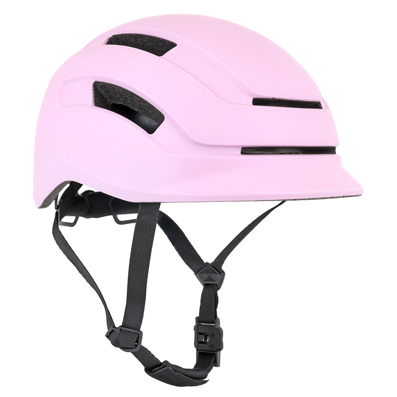 Casque vélo urbain Newton Commuter avec éclairage USB – Rose mat 55-58