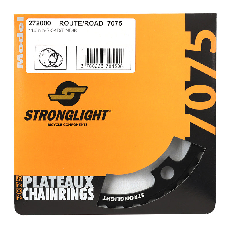 Plateau route Stronglight 5 branches 110 mm intérieur noir 9-10 v – 34 dents – vue 5