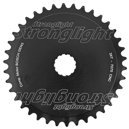 Plateau VAE Stronglight Direct Mount pour Bosch 3e gén. mono noir déport 1.5 mm plein avec pare-chaîne Hebie – 38 dents