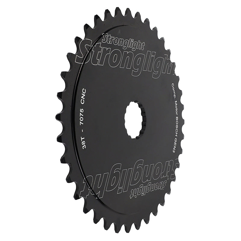 Plateau VAE Stronglight Direct Mount pour Bosch 3e gén. mono noir déport 1.5 mm plein avec pare-chaîne Hebie – 38 dents – vue 3