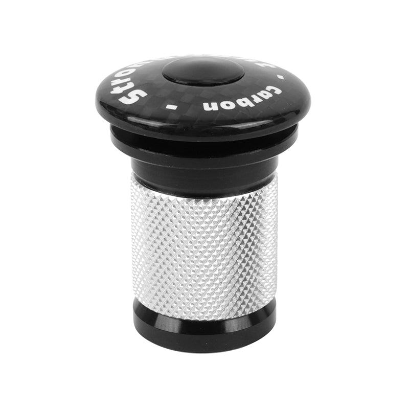 Bouchon de direction Stronglight carbone noir 1"1/8 double étoile