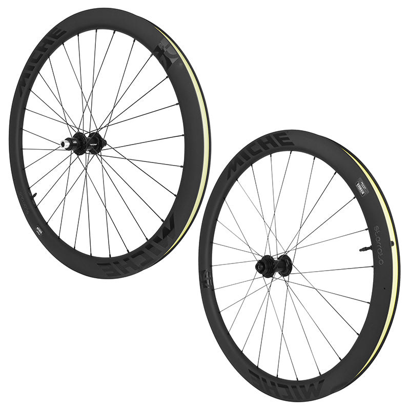 Paire de roues gravel Miche Sterrato carbone 25 mm tubeless ready – SRAM XDR 12 v