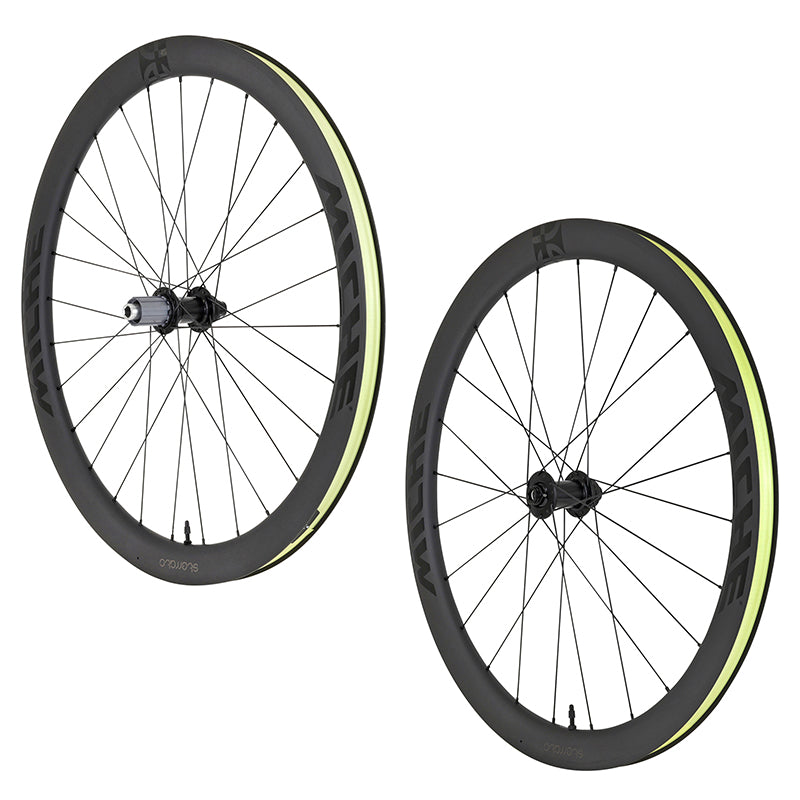 Paire de roues gravel Miche Sterrato carbone 25 mm tubeless ready – Shimano HG 11-12 v