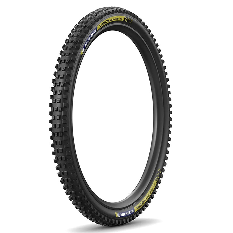 Pneu VTT Michelin Wild Enduro Ms noir tringle souple tubeless ready – 29 x 2,40 (61-622) – stickers bleu-jaune – vue 3