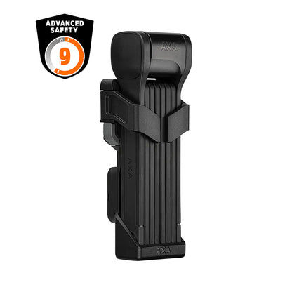 Antivol pliant AXA Fold 110 cm noir avec support et compartiment AirTag