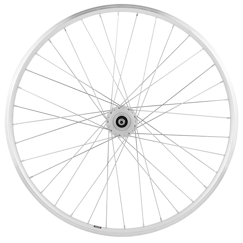 Roue avant VTC 700 Mach1 ER10 argent moyeu dynamo Shimano 3 W – vue 2