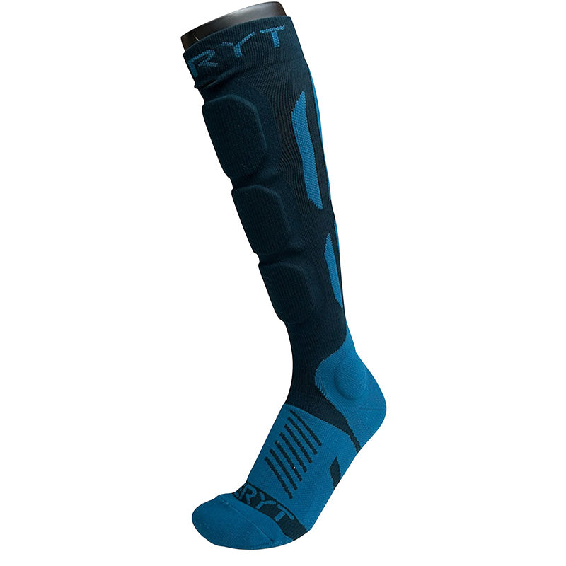 Chaussettes de protection VTT Seryt Shelter cheville et tibia (paire) – Bleu pétrole 43-47