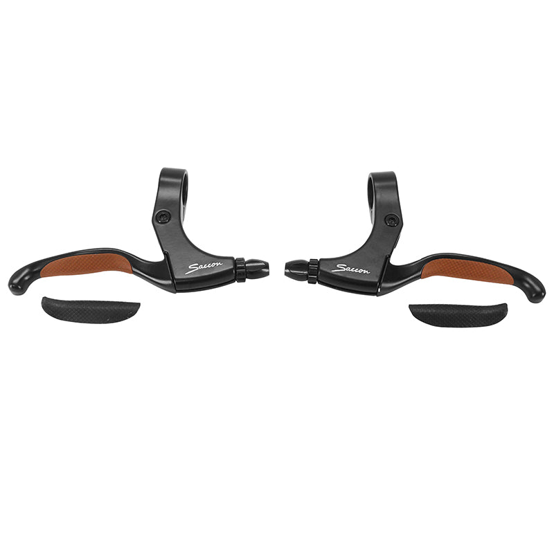 Leviers de frein cantilever noirs grip marron (paire)
