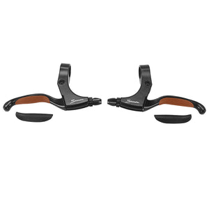 Leviers de frein cantilever noirs grip marron (paire)
