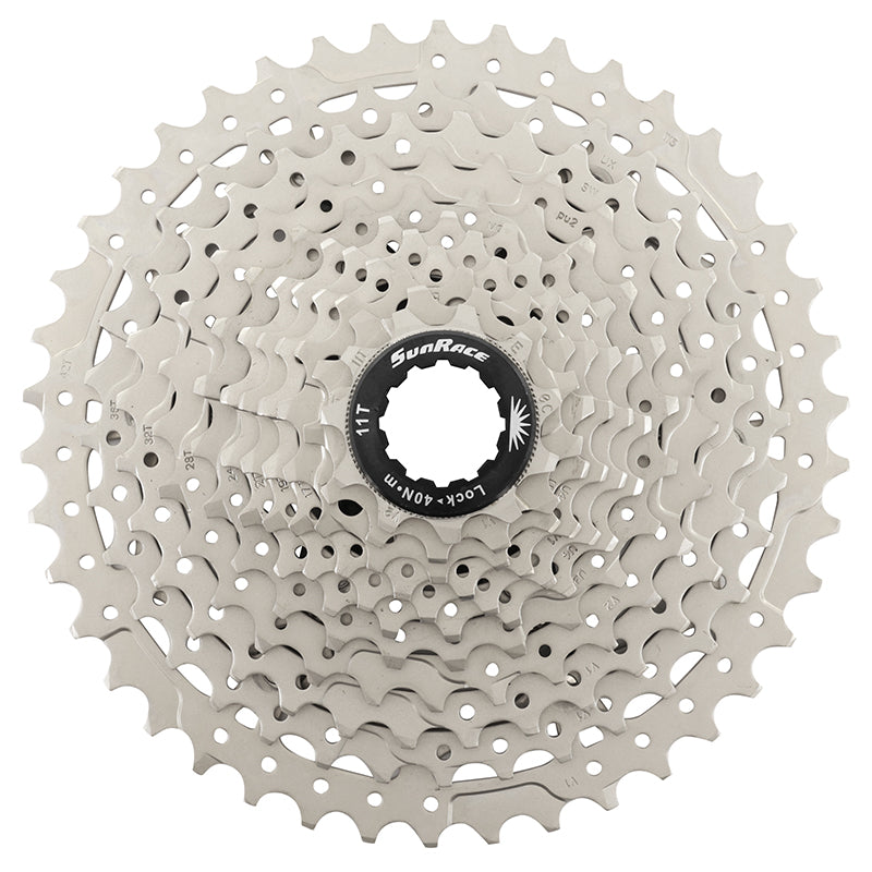 Cassette Sunrace MS7 11 vitesses 11-42 VTT argent compatible Shimano